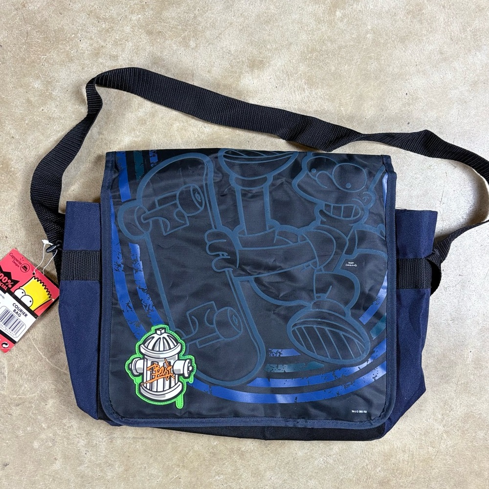 2005 100% Official Bart Simpson Black and Blue Messenger Bag